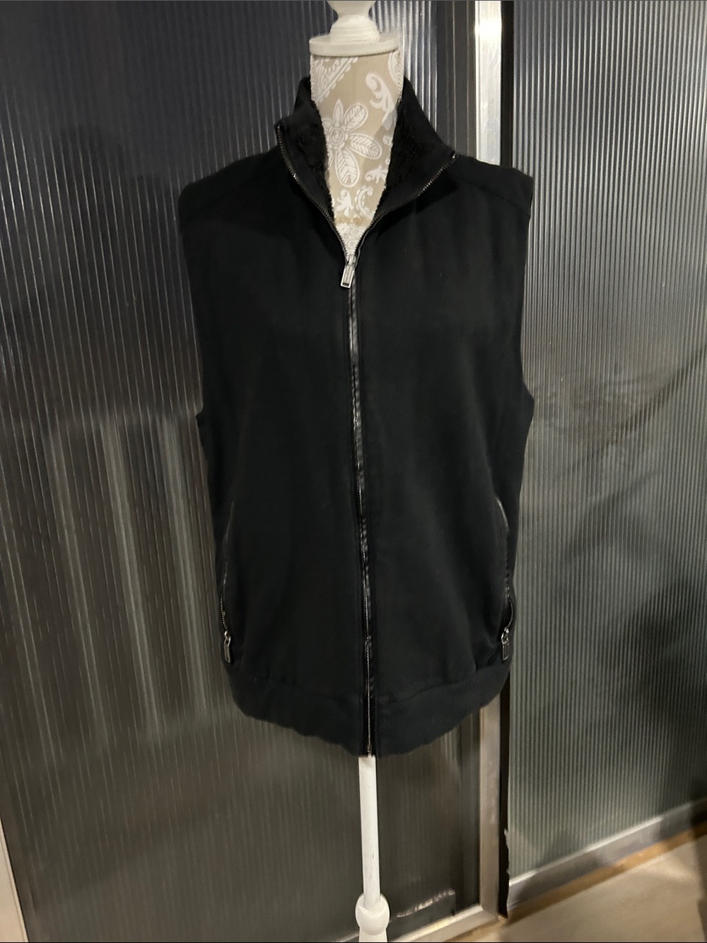 Michael Kors Collection Black Zip-Up Men's Vest
